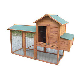 Poulailler bi-corps grande taille / 2,13 m2 / 5-8 poules / double toit