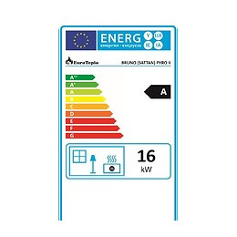 Poêle à bois 16kW BRUNO Pyro II Arcade.