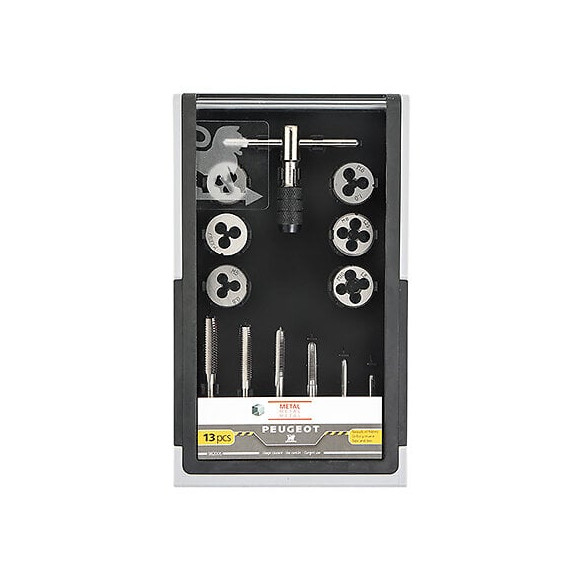 Coffret de 13 pièces tarauds et filières + clé