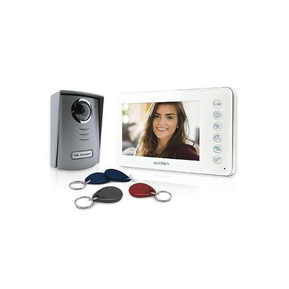 Interphone vidéo extra plat-effet miroir liaison 2 fils