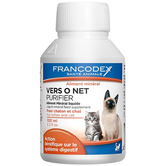 Aliment minéral liquide FRANCODEX chaton / chat Vers O Net 100ml