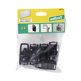 5 crochets simples WOLFCRAFT L30 mm pour panneau et armoire perforé