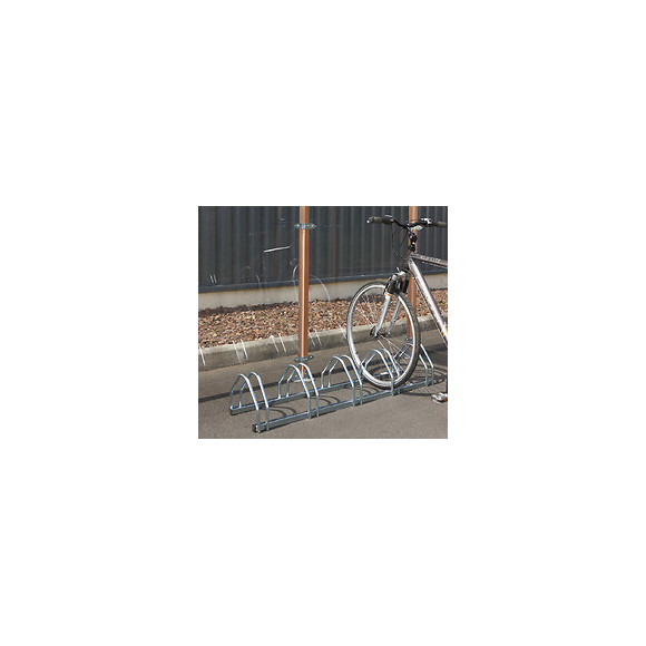 Râtelier au sol en face à face pour 5 vélos