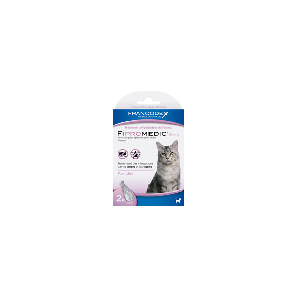 Pipettes antiparasitaires  FRANCODEX chat Fipromédic 2 x 0,5ml