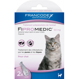 Pipettes antiparasitaires  FRANCODEX chat Fipromédic 2 x 0,5ml