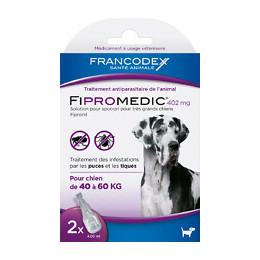 Pipettes antiparasitaires FRANCODEX grand chien Fipromédic 2 x 4,02ml