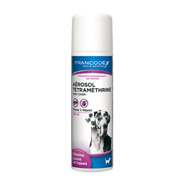 Aérosol antiparasitaire FRANCODEX chat / chien Tétramethrine  250ml