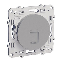 Odace - Prise RJ45 Alu grade 1 (téléphone) cat. 5 UTP