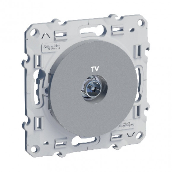 Odace, prise TV Alu, à vis