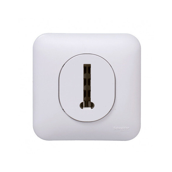 Ovalis - Prise téléphone en T, 8 contacts - Blanc