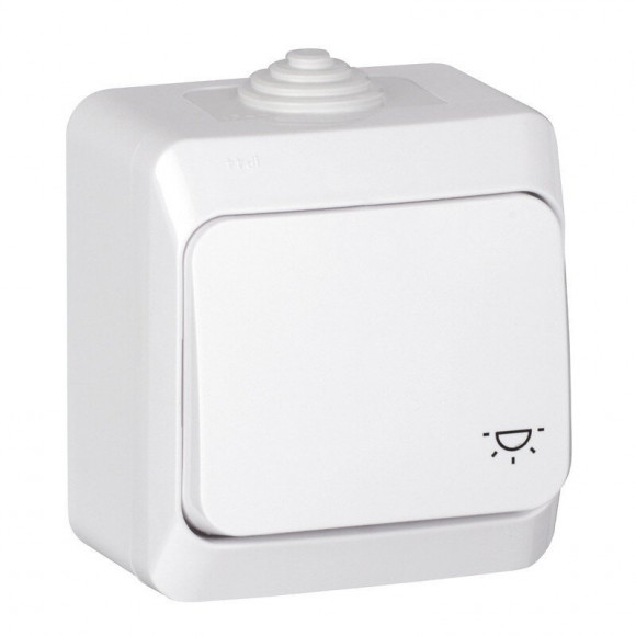 Cedar Plus - Bouton poussoir, 10 A - Blanc