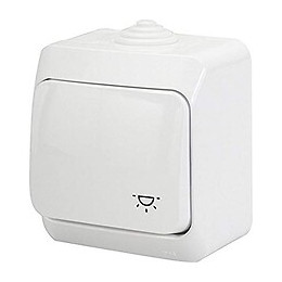 Cedar Plus - Bouton poussoir, 10 A - Blanc