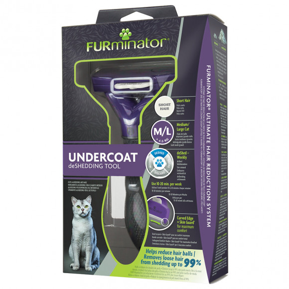 Furminator brosse chat moyen ou grand poils courts