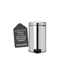 Poubelle de cuisine ronde à pédale NewIcon 20L - Brilliant Steel