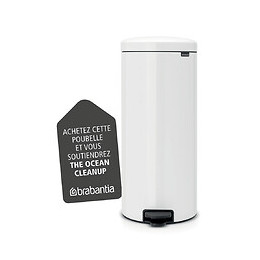 Poubelle de cuisine ronde à pédale NewIcon 30L - White