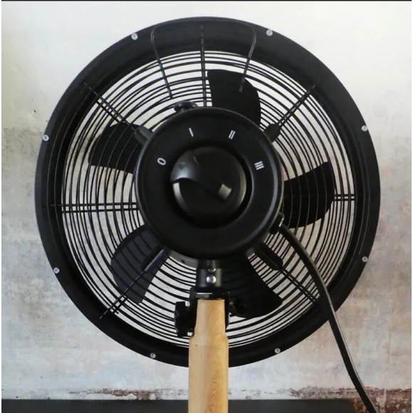 Ventilateur de table Old diamètre 30cm coloris Noir et Nature