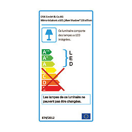 Miroir avec éclairage intégré 120x70x5cm