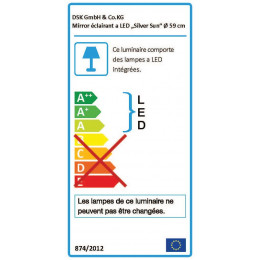 Miroir avec éclairage intégré 59x59x5cm