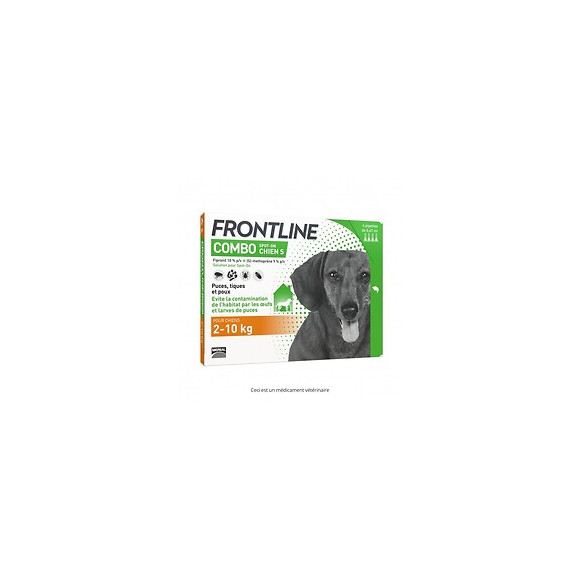 4 pipettes antiparasitaires FRONTLINE COMBO Spot-On chien S 2 à 10kg
