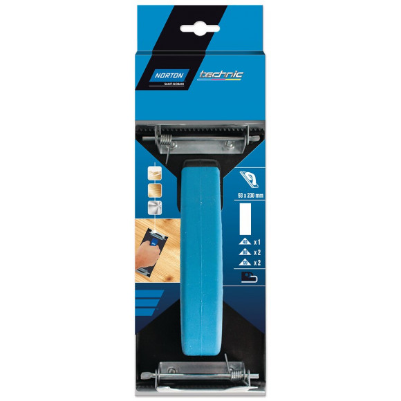 Cale à poncer + patins 93x230mm Grains assortis