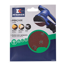 Disque perforé agrippant d.125mm grain 80, 8 trous lot de 5