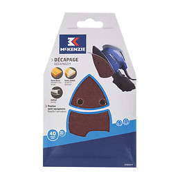 Patin abrasif triangle agrippant 102x152mm 11 trous grain 40 lot de 5