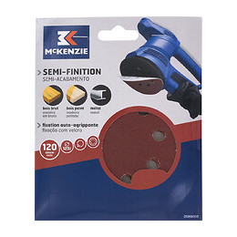 Disque perforé agrippant d.125mm grain 120, 8 trous lot de 5