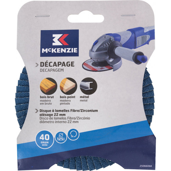 Disque lamelle fibre zirconium d.125mm grain 40