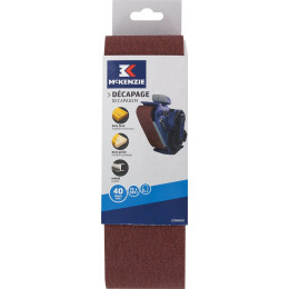 Bande abrasive sans fin 75x533mm grain 40 lot de 2
