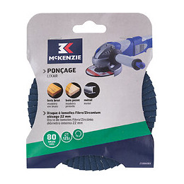 Disque lamelle fibre zirconium d.125mm grain 80