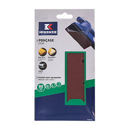 Patin rectangulaire auto-agrippant 93x185mm grain 80, 8 trous