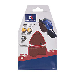 Patin abrasif triangle agrippant 102x152mm 11 trous grain 120 lot de 5