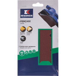 Patin rectangulaire auto-agrippant 93x185mm grain 80, 8 trous