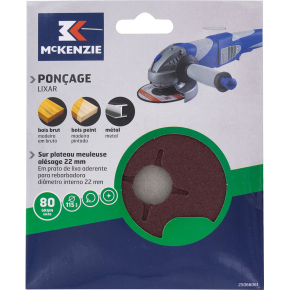 Disque plateau meuleuse d.115mm grain 80 lot de 3