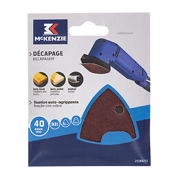 Patin abrasif triangle agrippant 93mm 6 trous grain 40 lot 5