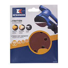 Disque perforé agrippant d.125mm grain 180, 8 trous lot de 5