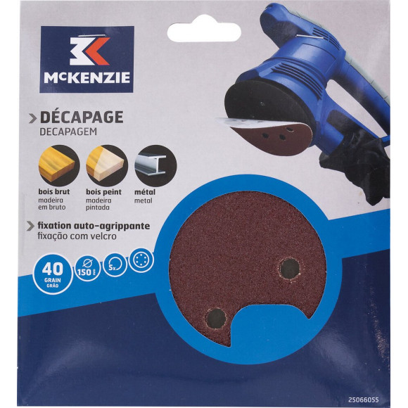 Disque perforé agrippant d.150mm grain 40, 6 trous lot de 5