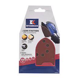 Patin abrasif triangle agrippant 105x170mm 8 trous grain 120 lot de 5