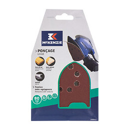 Patin abrasif triangle agrippant 105x170mm 8 trous grain 80 lot de 5