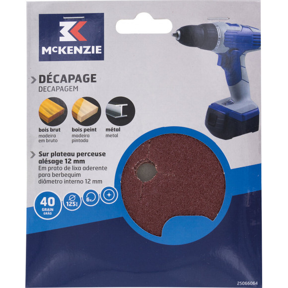 Disque plateau perceuse d.125mm grain 40 lot de 6