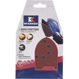 Patin abrasif triangle agrippant 105x170mm 8 trous grain 120 lot de 5