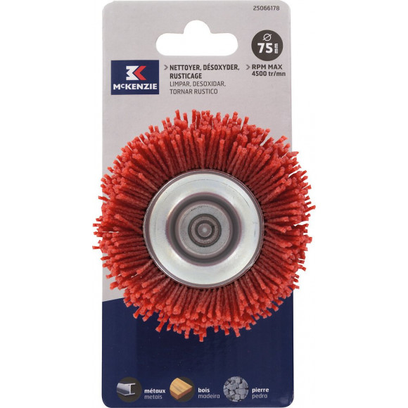 Brosse soucoupe perceuse d.75mm nylon