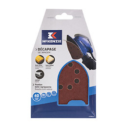 Patin abrasif triangle agrippant 105x170mm 8 trous grain 40 lot de 5