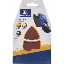 Patin abrasif triangle agrippant 102x152mm 11 trous grain 180 lot de 5