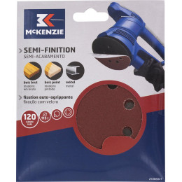 Disque perforé agrippant d.115mm grain 120, 8 trous lot de 5