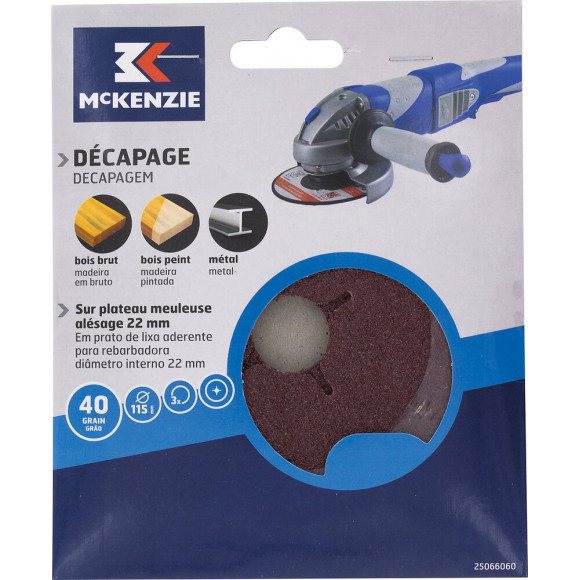 Disque plateau meuleuse d.115mm grain 40 lot de 3