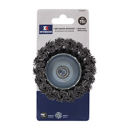 Brosse soucoupe pour perceuse d.75mm acier torsade