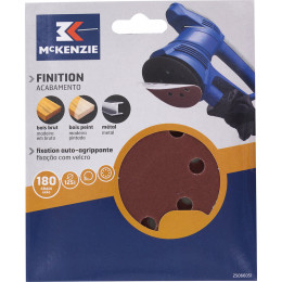 Disque perforé agrippant d.125mm grain 180, 8 trous lot de 5