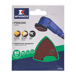 Patin abrasif triangle agrippant 93mm 6 trous grain 80 lot 5