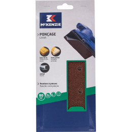 Patin rectangulaire à pinces 93x230mm grain 80, 8 trous